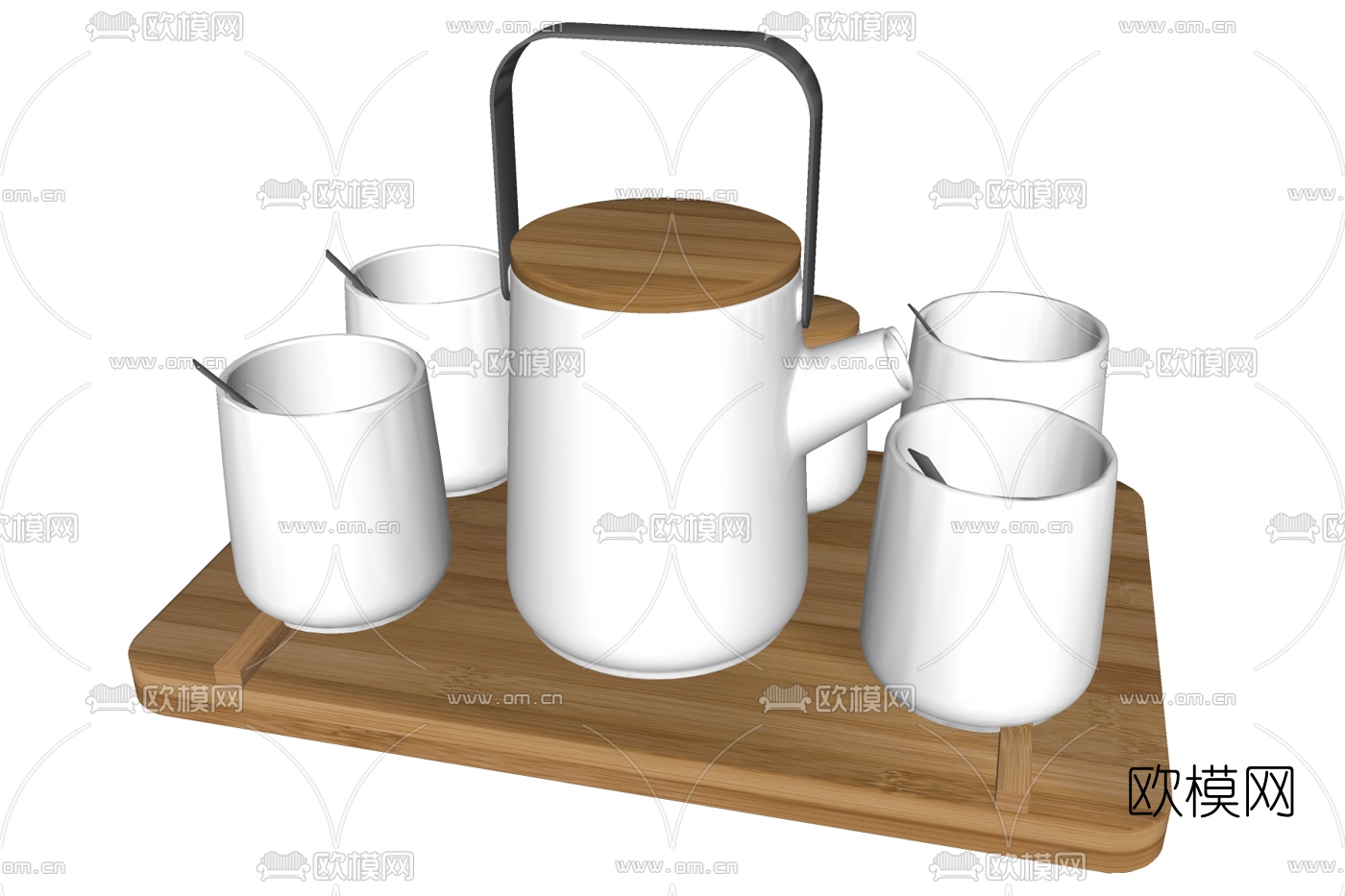 现代水壶水杯su模型下载