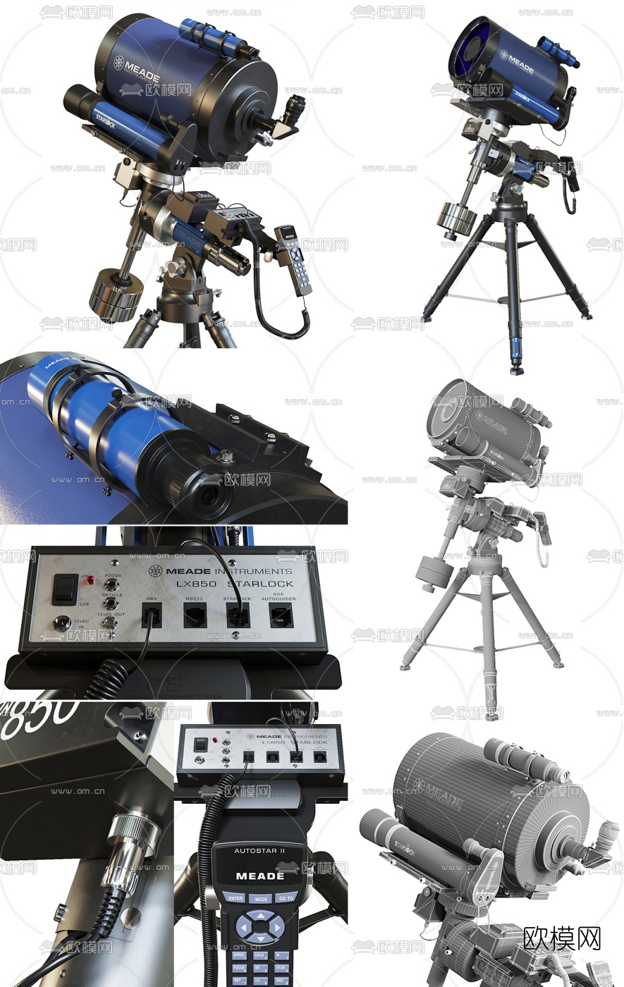 现代天文望远镜3d模型下载