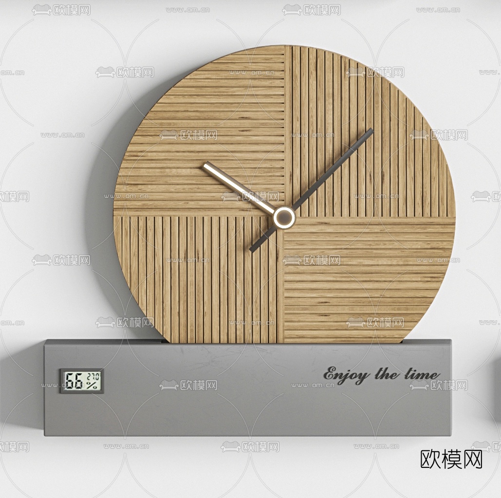 现代墙壁挂钟3d模型下载（渲染图5）