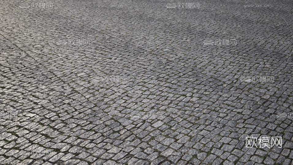 现代石砖道路路面3d模型下载(渲染图4)