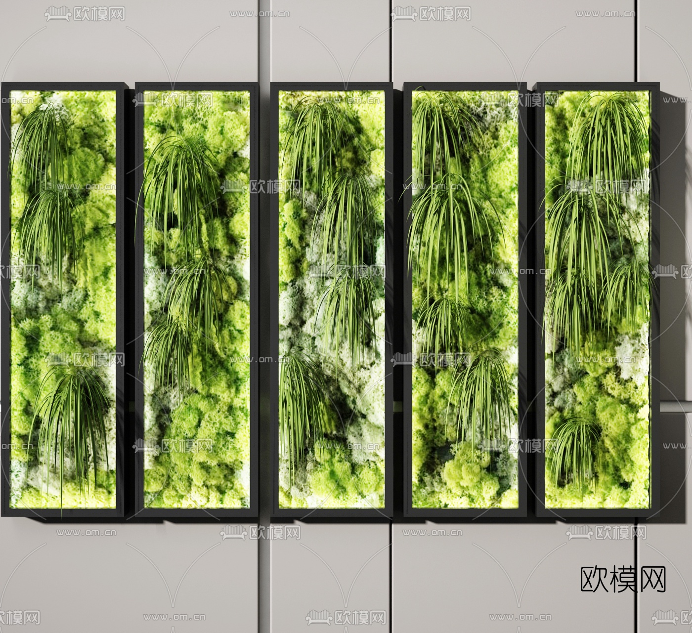 现代绿植植物墙3d模型