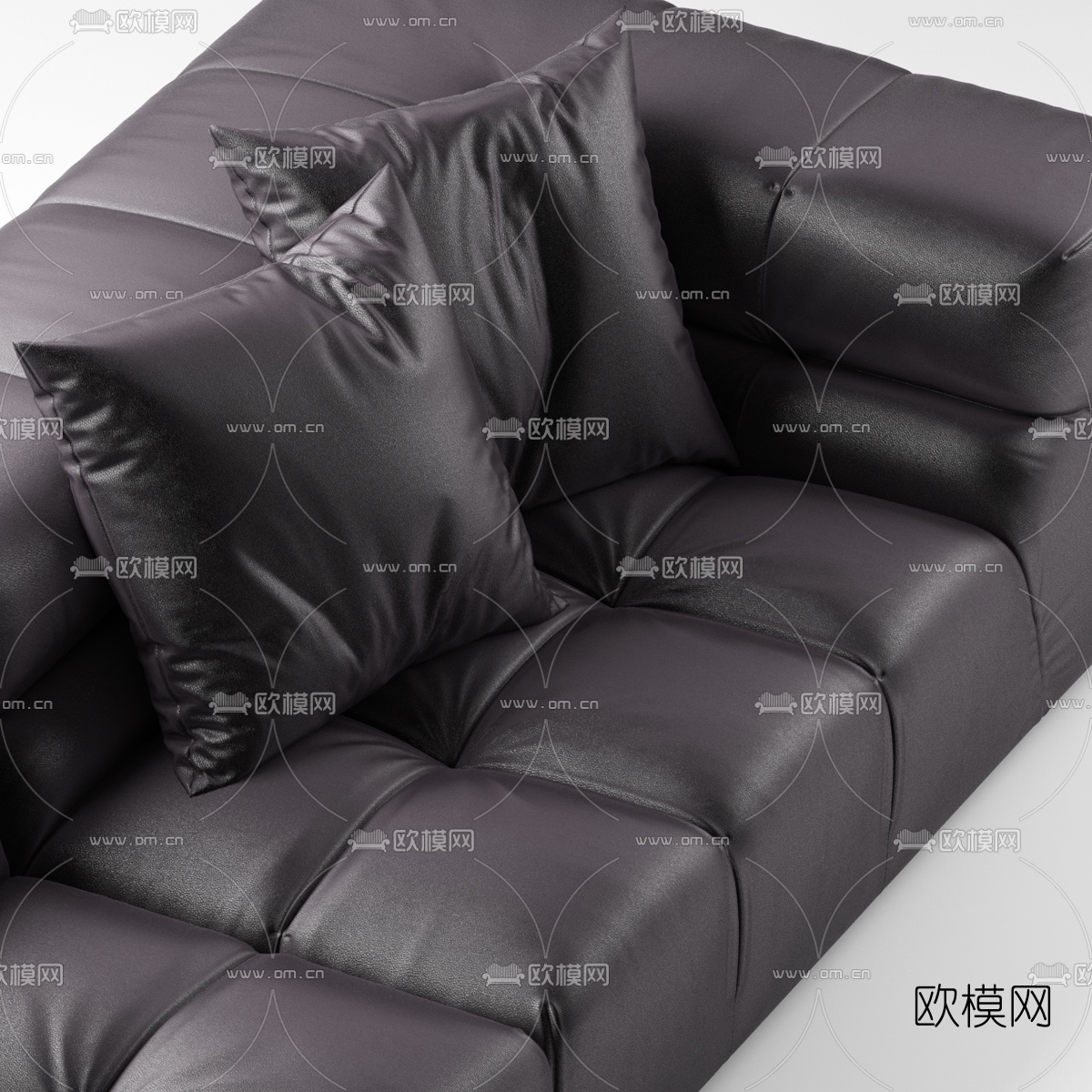 现代布艺转角多人沙发3d模型