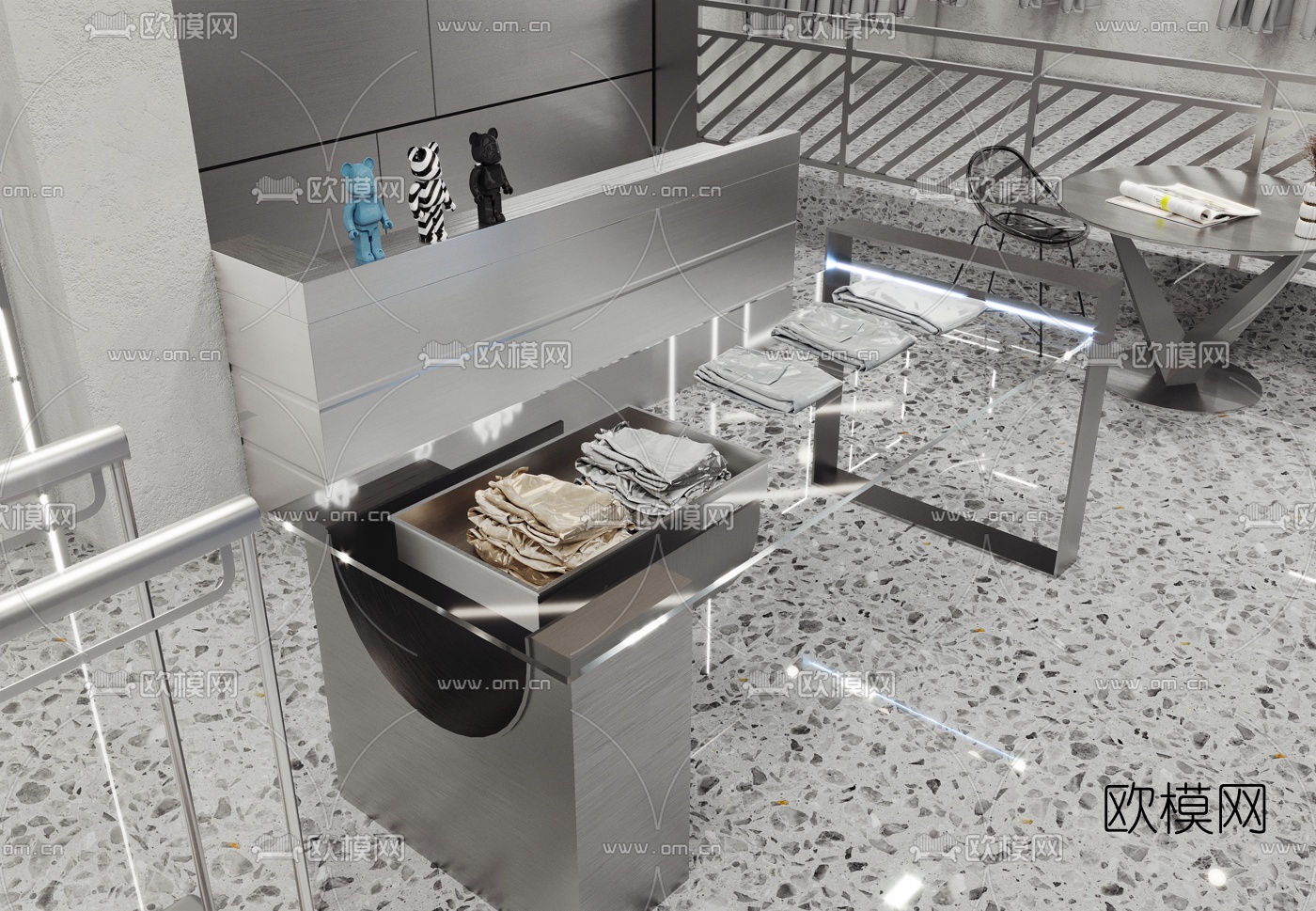 现代男装服装店3d模型
