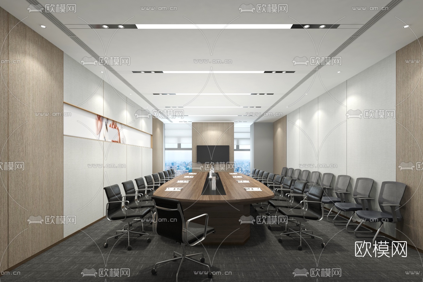 现代会议室3d模型