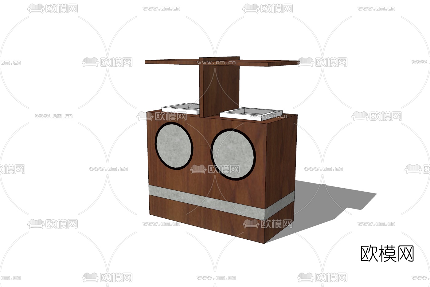 新中式户外垃圾桶免费su模型下载