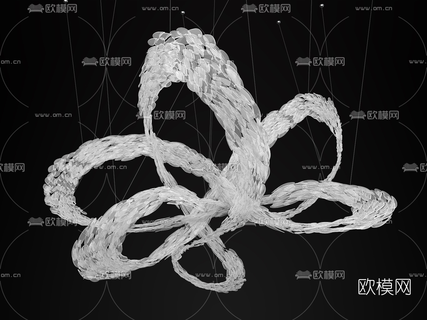 现代水晶装饰灯3d模型