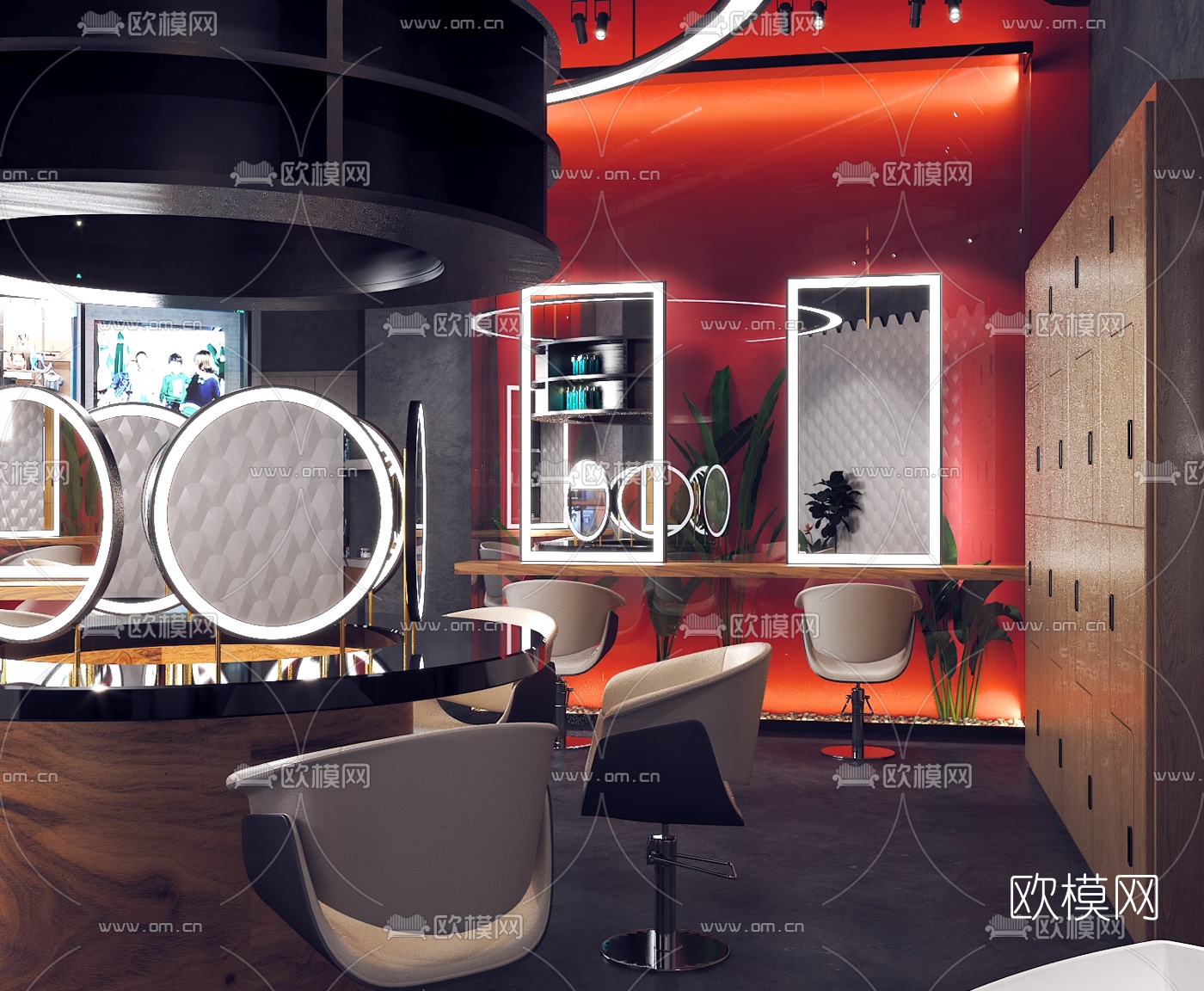工业风理发店美发店3d模型