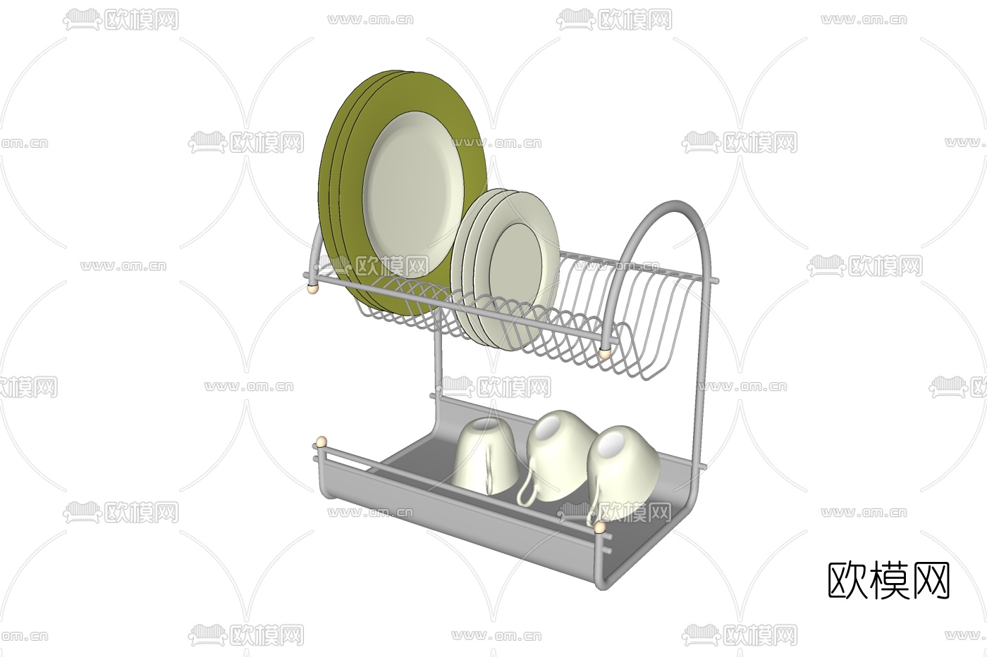 现代金属吊灯免费su模型下载