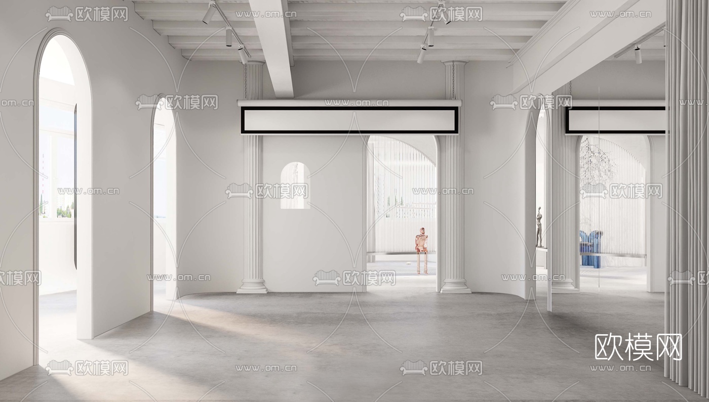 现代极简摄影工作室3d模型下载（渲染图1）