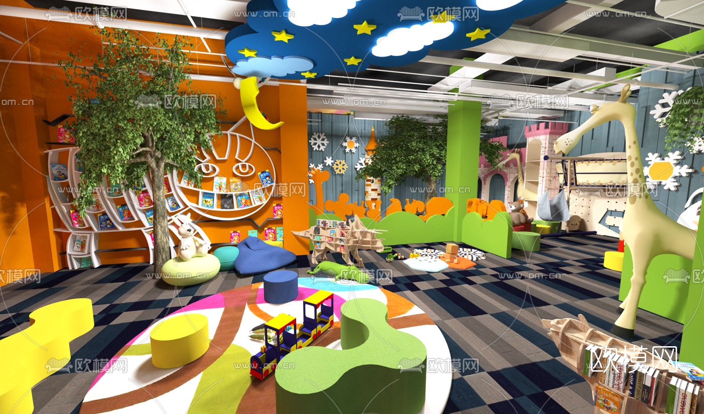 现代儿童活动中心su模型下载（渲染图2）