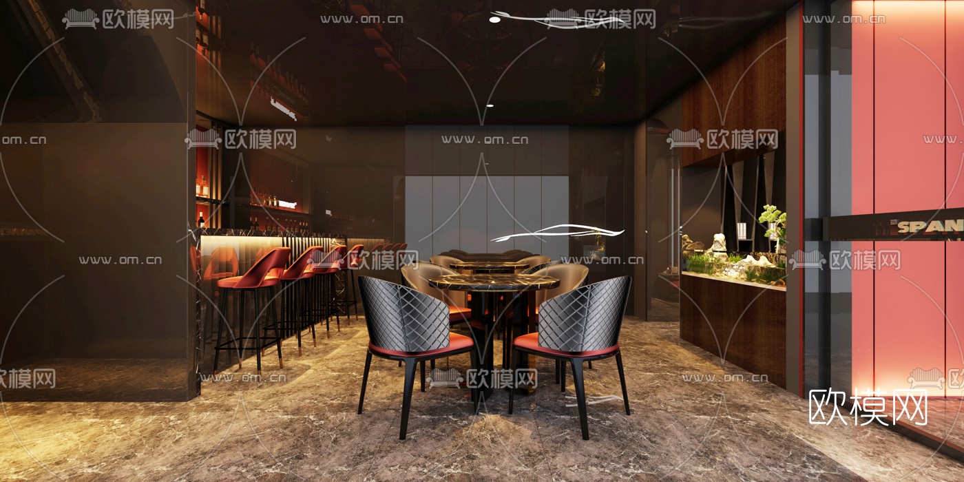 现代酒吧3d模型