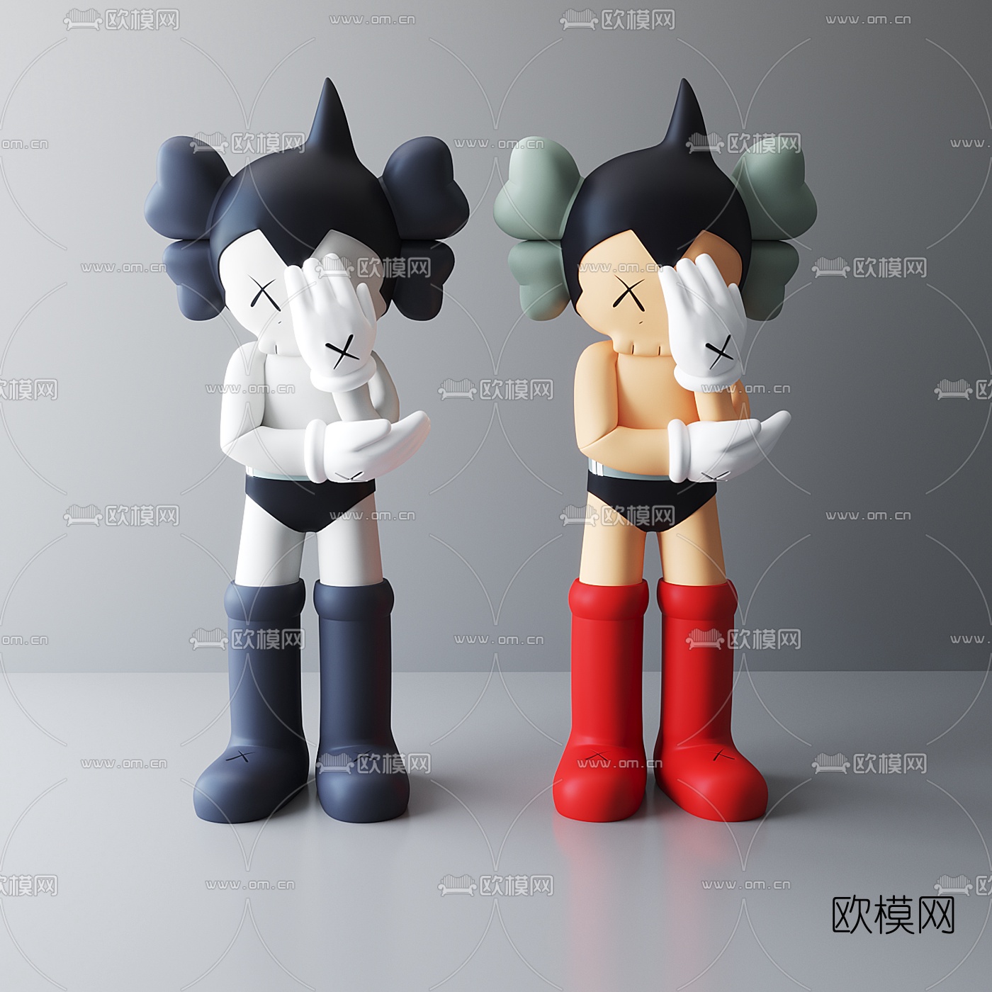 现代Kaws公仔玩具3d模型下载