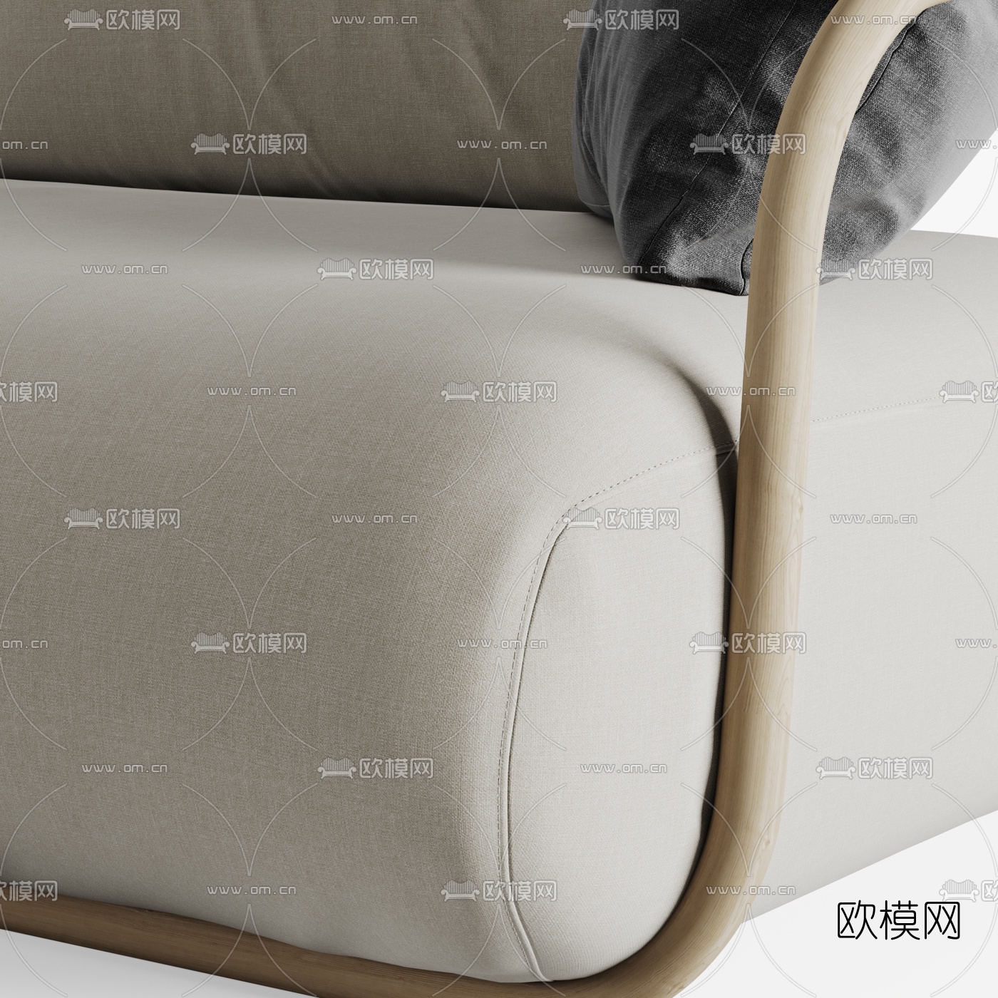 北欧布艺双人沙发3d模型