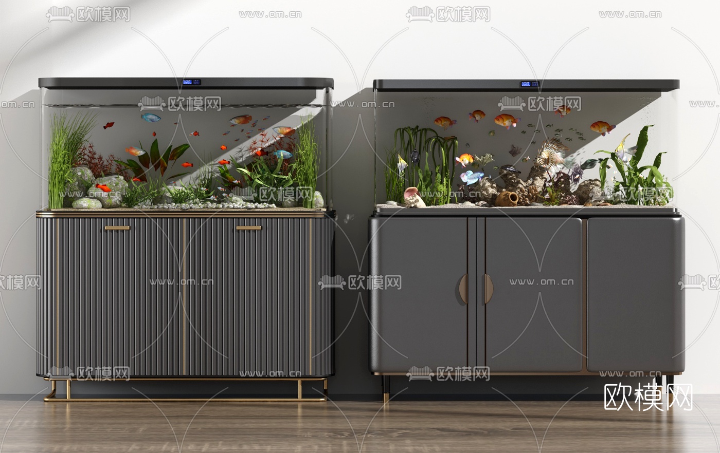 现代鱼缸3d模型
