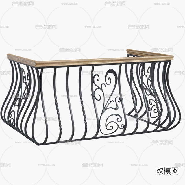 简欧金属栏杆免费3d模型下载
