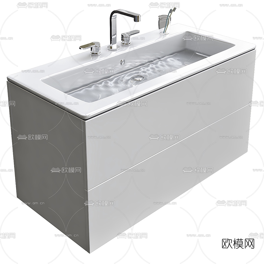 现代洗手台3d模型