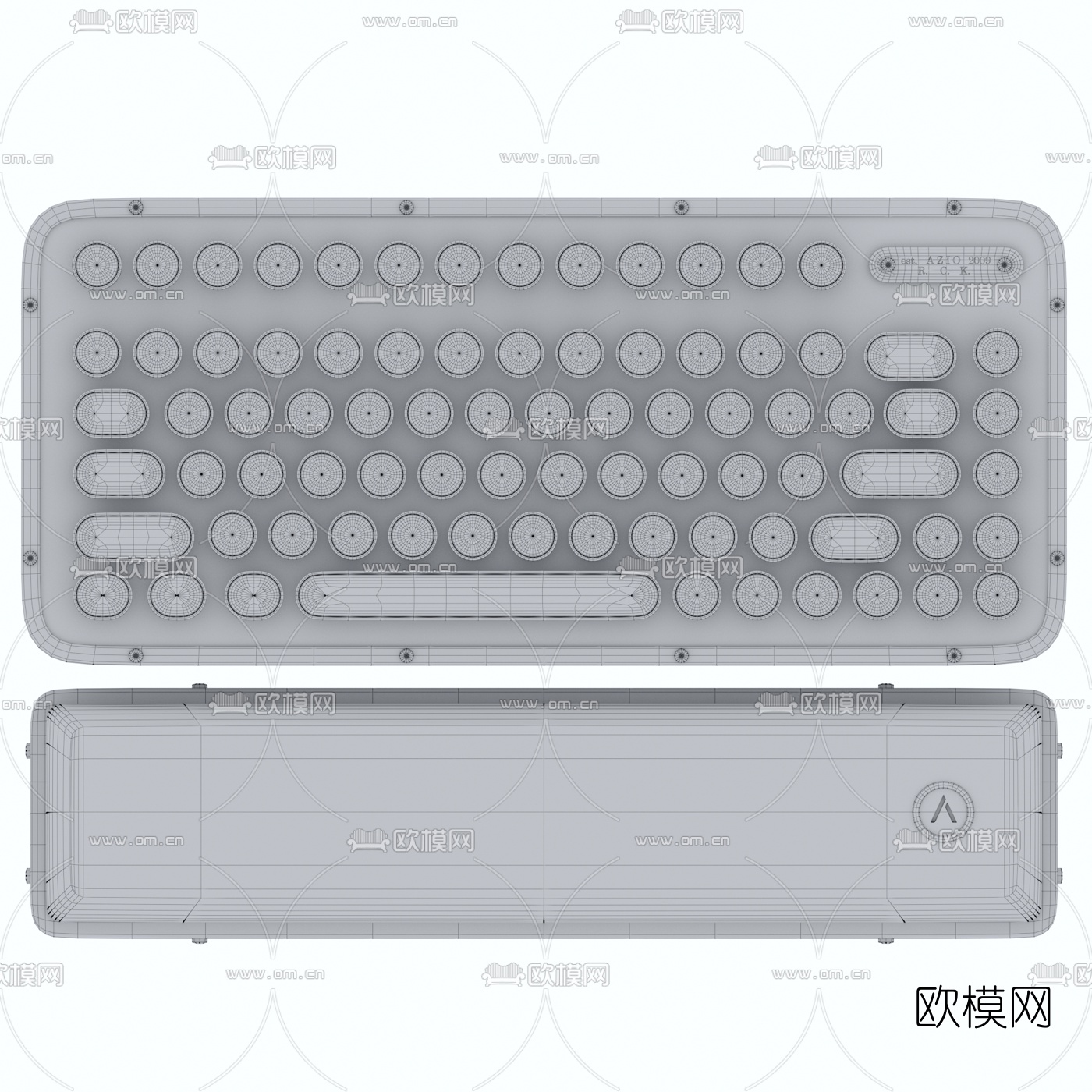 现代复古键盘3d模型