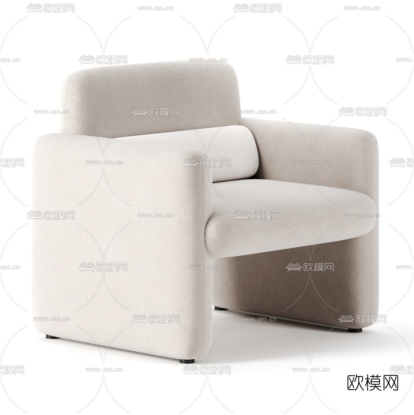 现代布艺休闲沙发3d模型