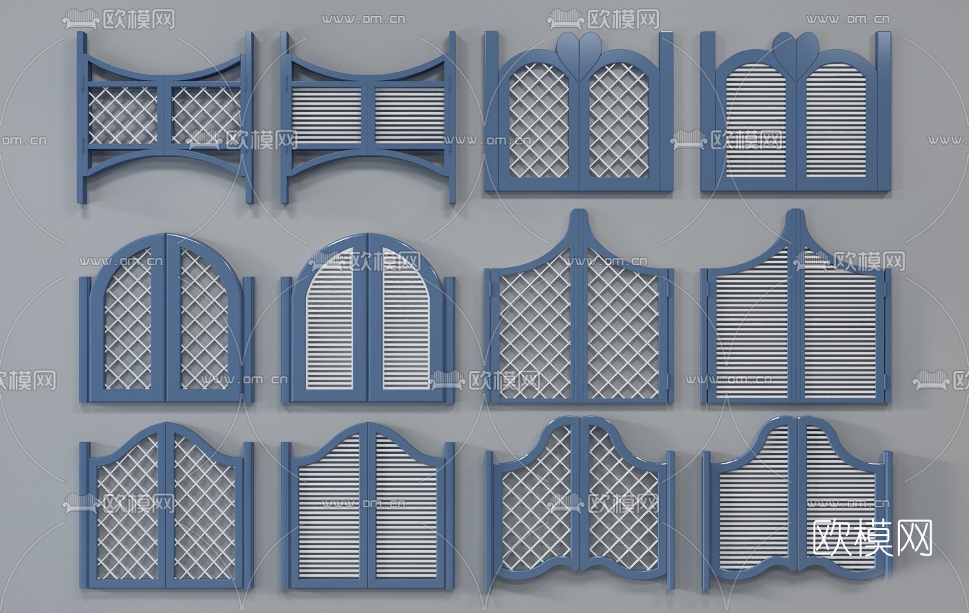 地中海牛仔门栅栏3d模型