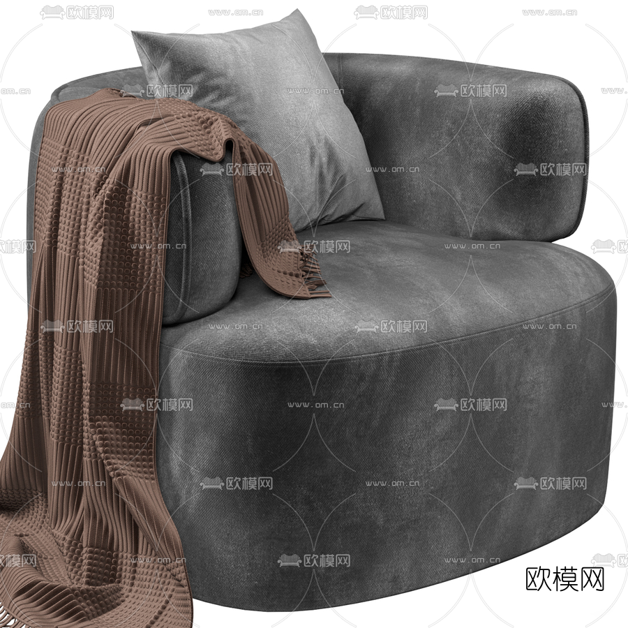 现代布艺单人沙发3d模型