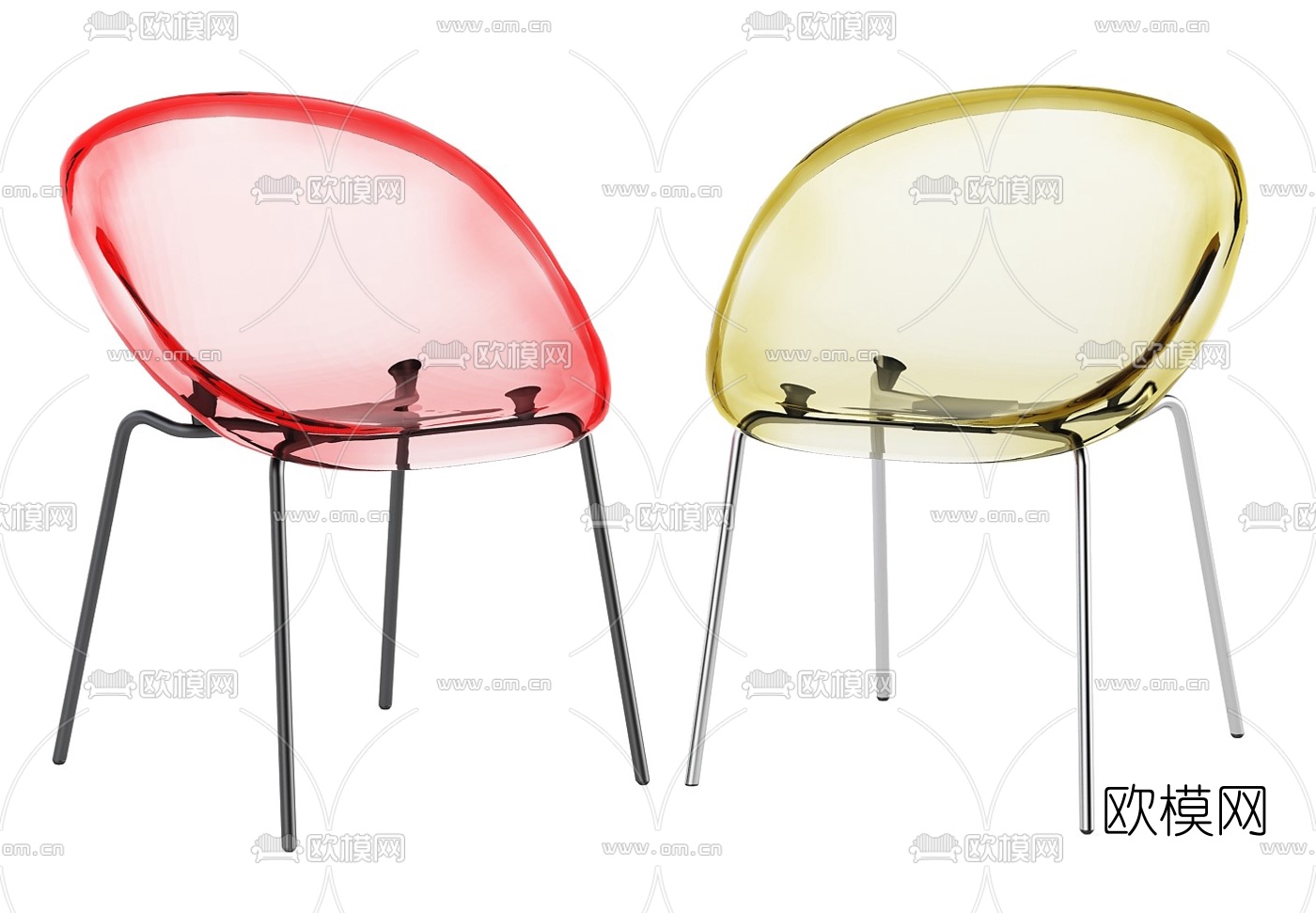 Calligaris 现代亚克力透明单椅3d模型下载