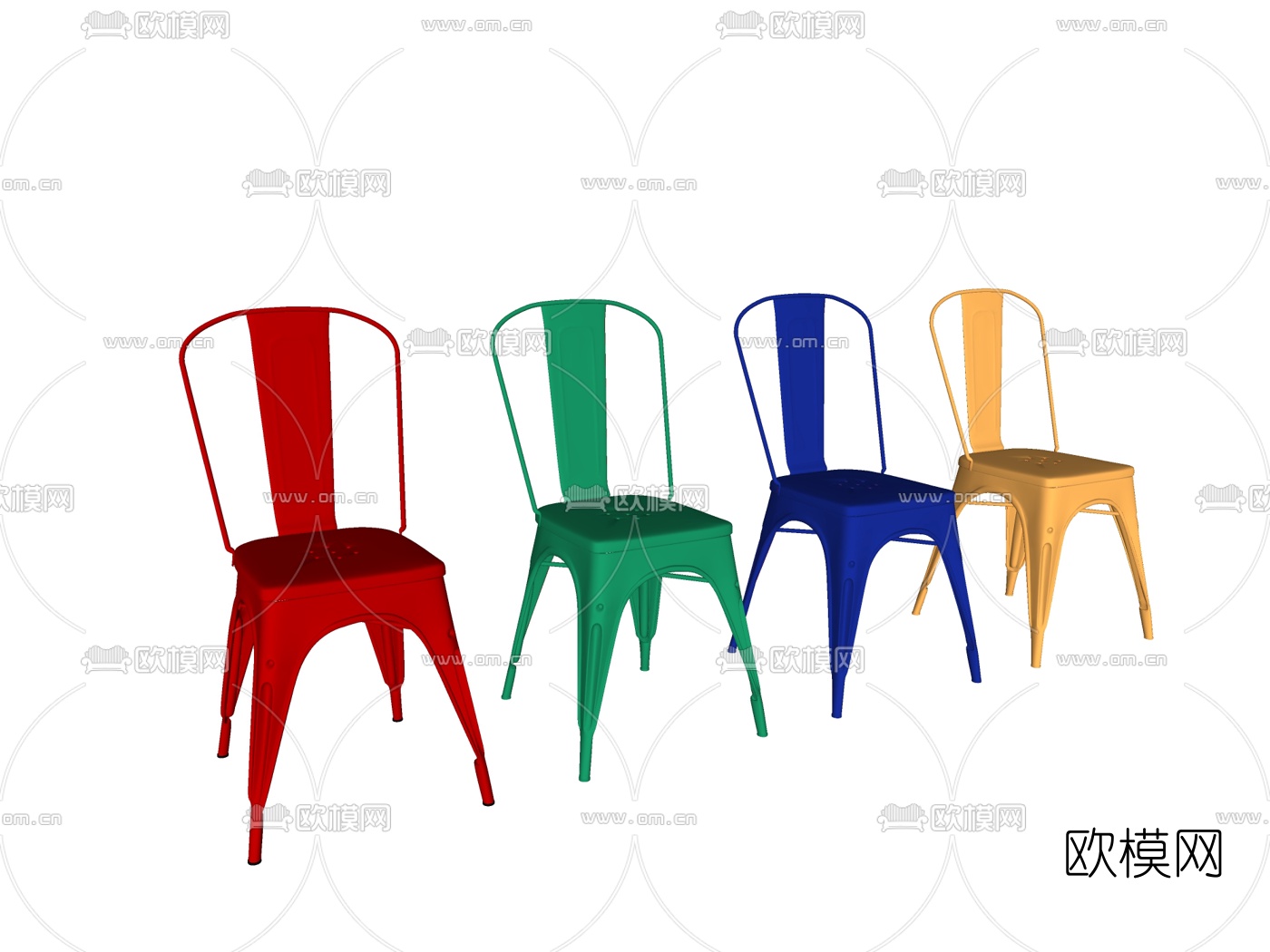 工业风金属单椅su模型下载