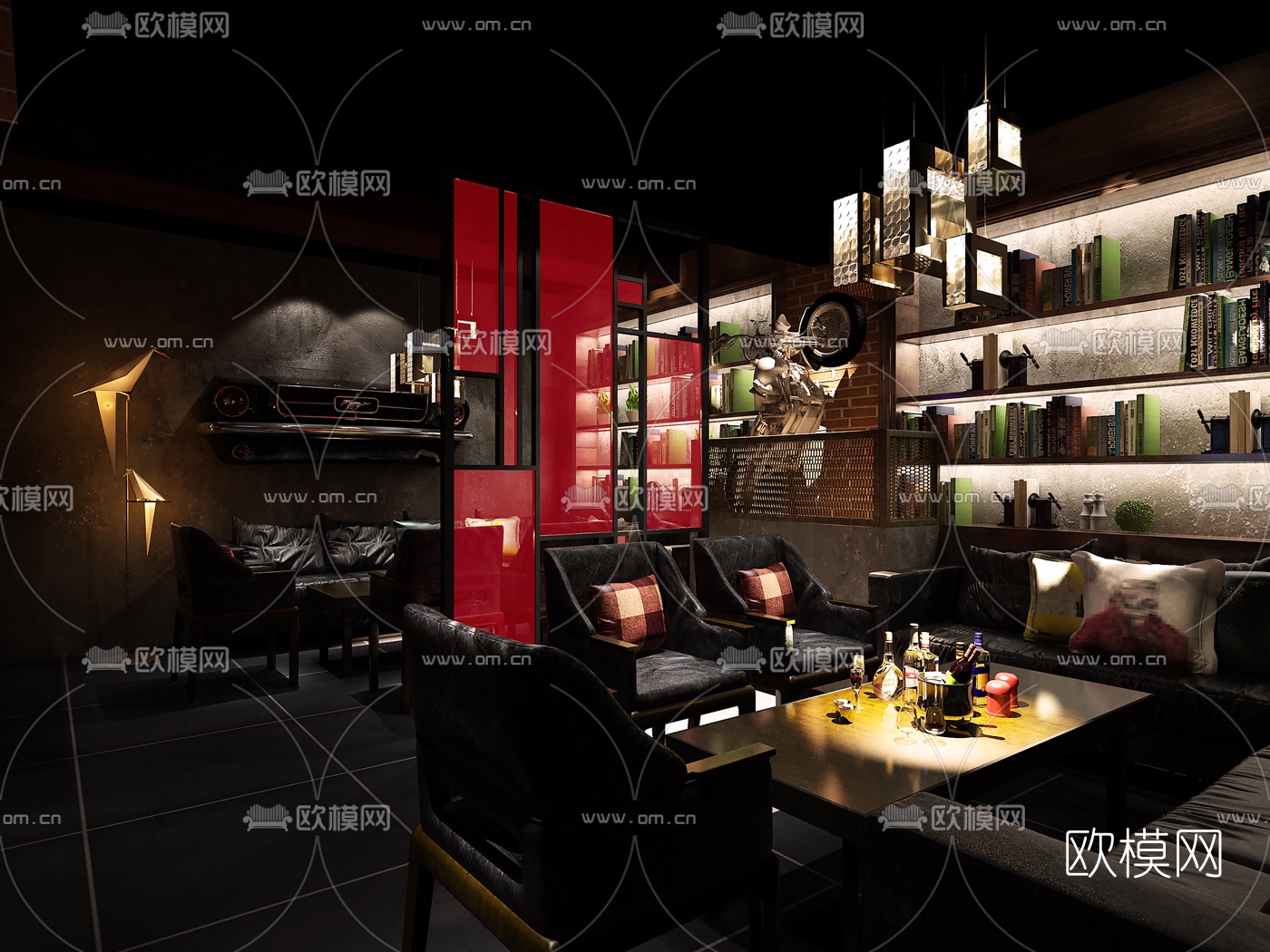 工业风酒吧免费3d模型下载（渲染图5）