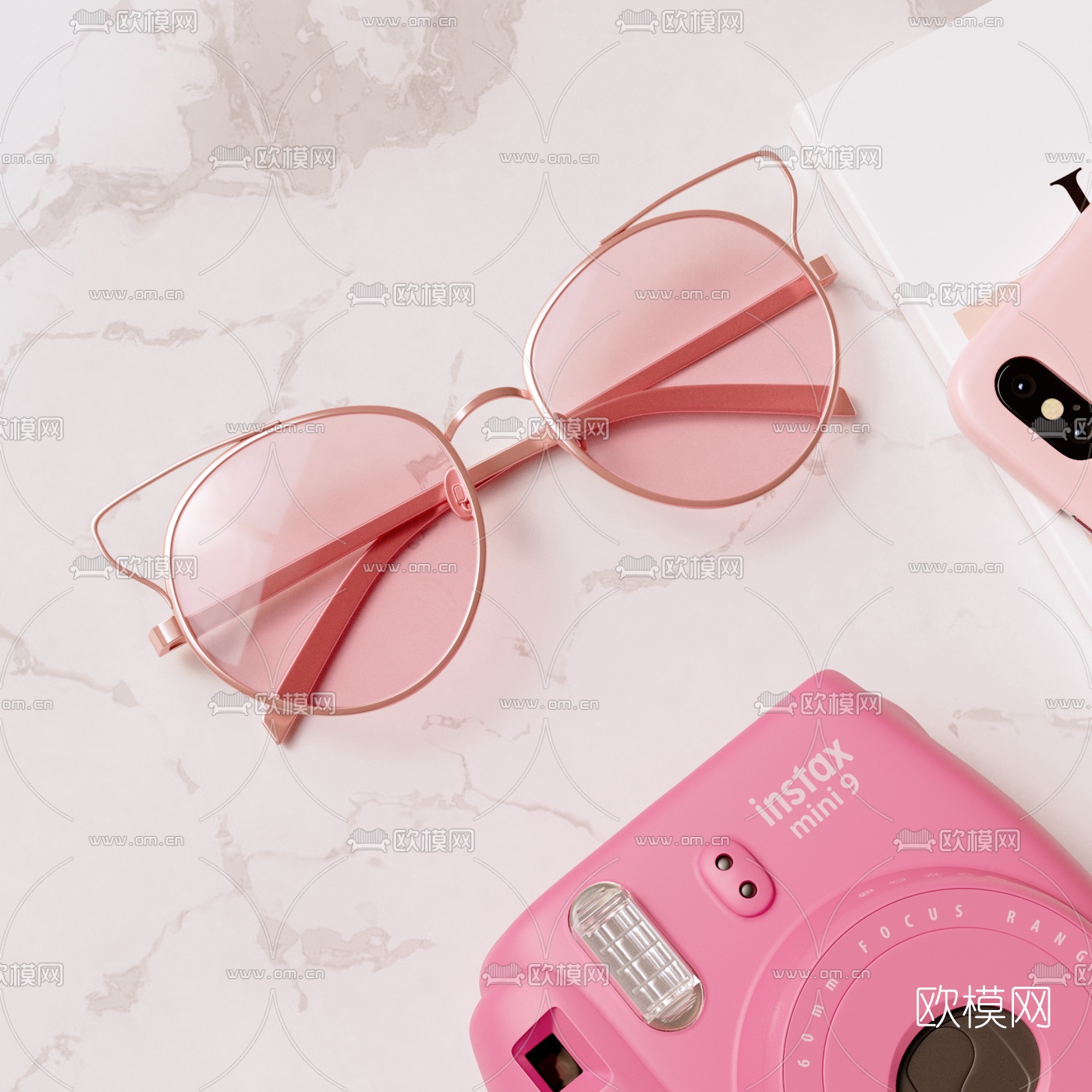 现代眼镜照相机手机3d模型下载（渲染图3）