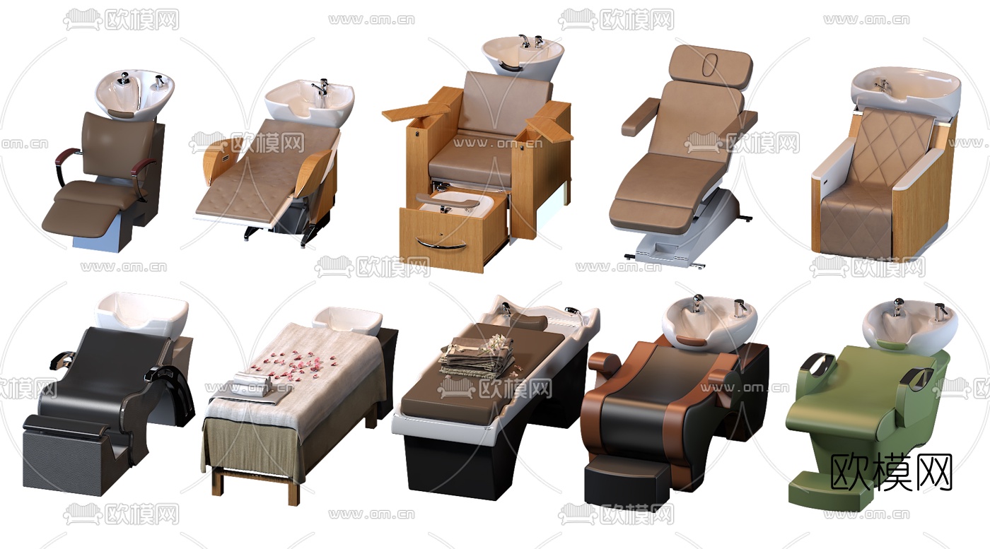 现代理发店洗发椅3d模型下载
