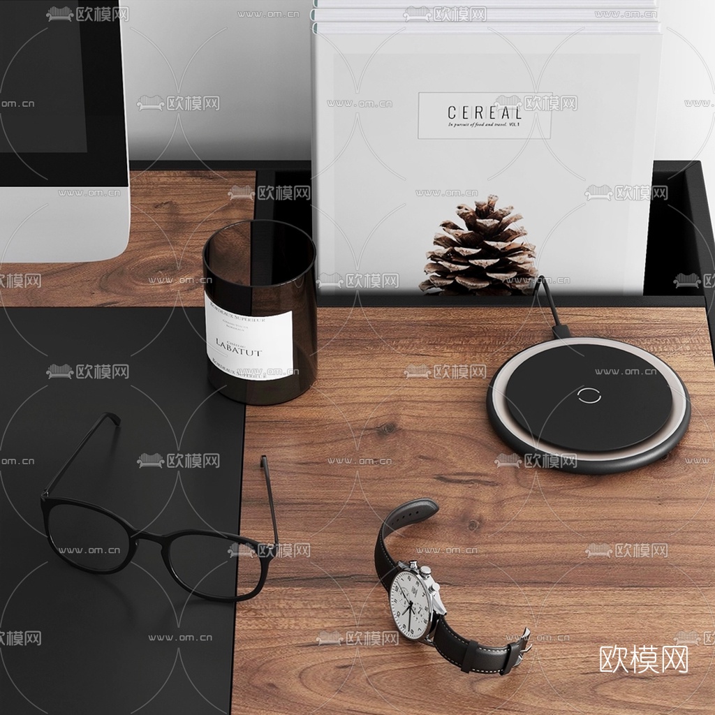 北欧简约书桌椅3d模型下载（渲染图3）