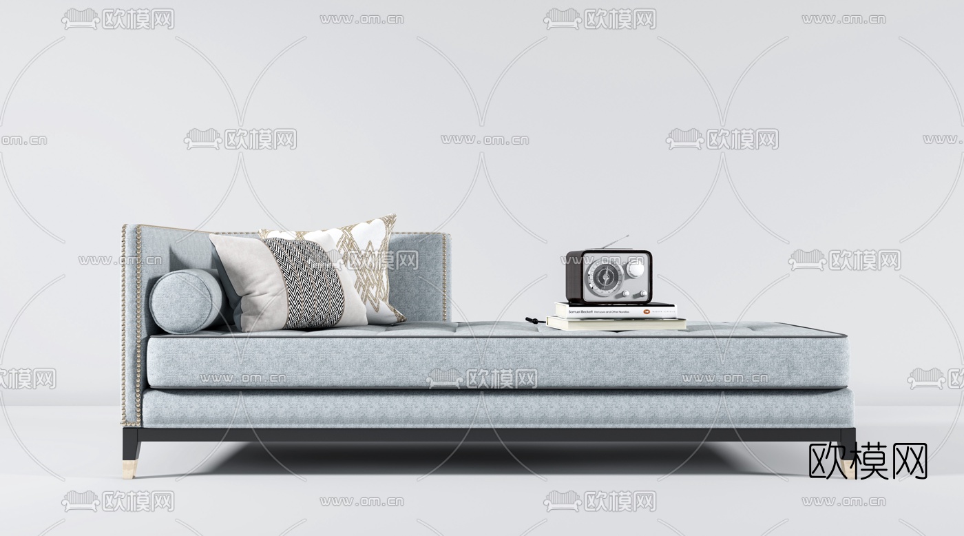简欧布艺贵妃椅3d模型