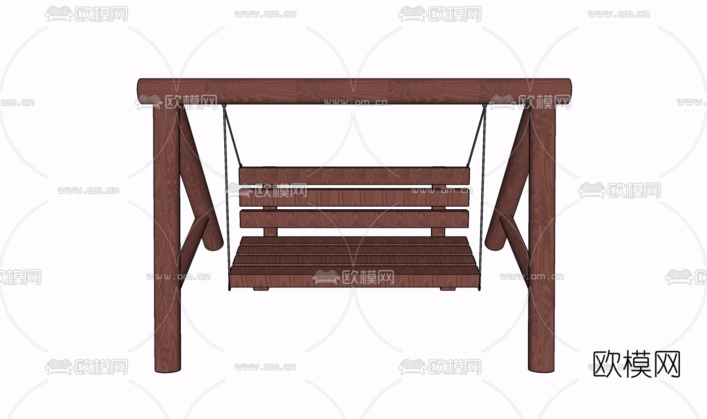 现代实木吊椅免费su模型下载