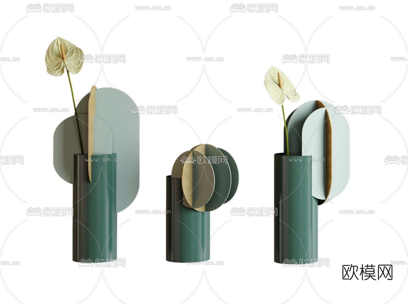 现代艺术插花花瓶3d模型