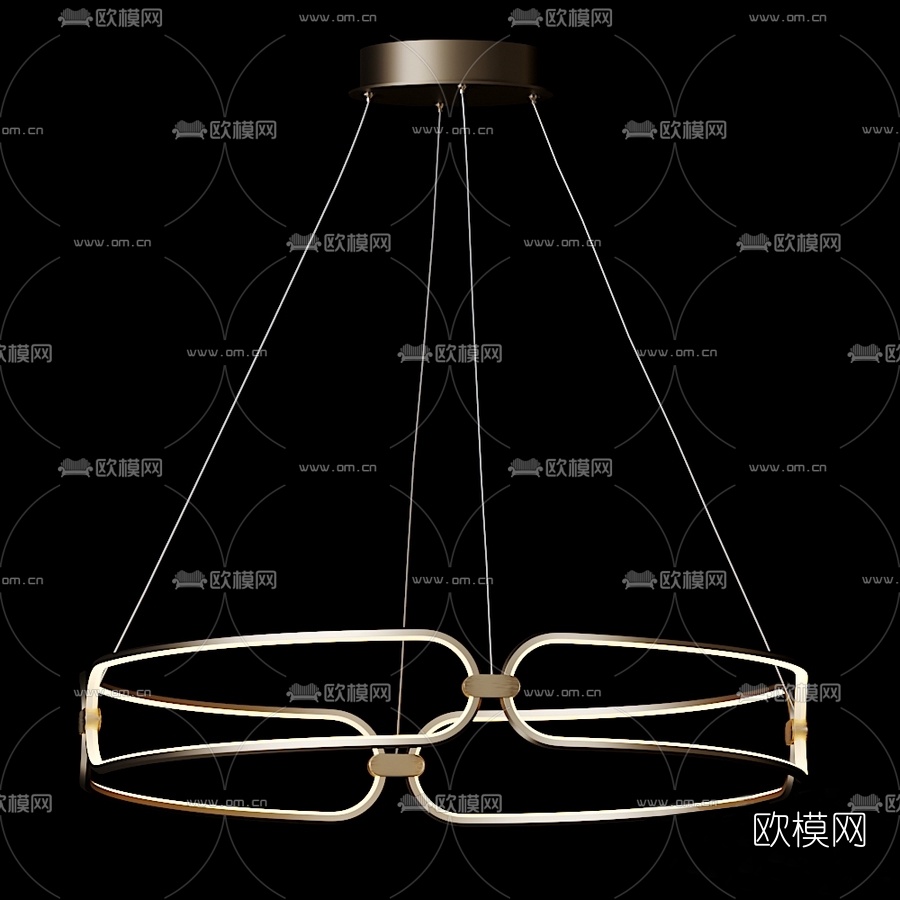 现代金属吊灯3d模型