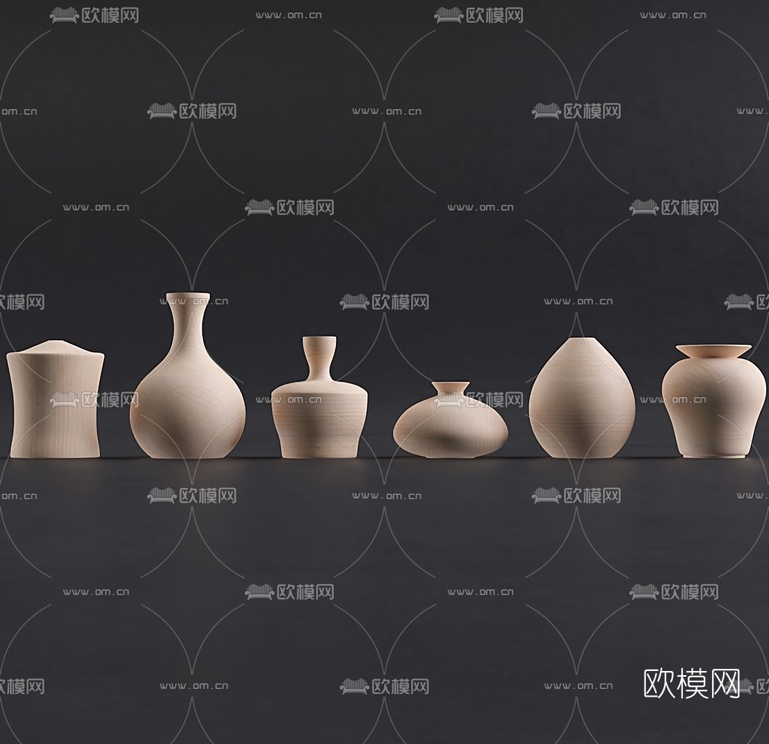 现代陶瓷器皿陶罐3d模型