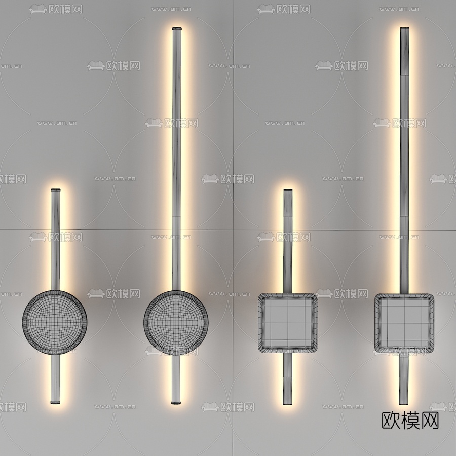 现代金属壁灯3d模型