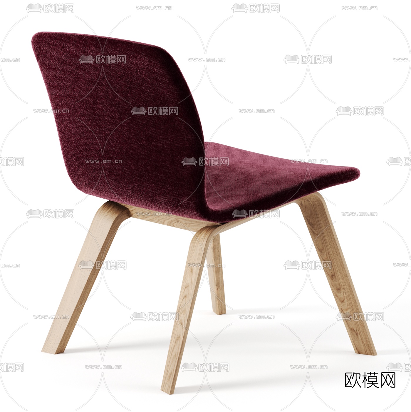 北欧绒布单椅3d模型