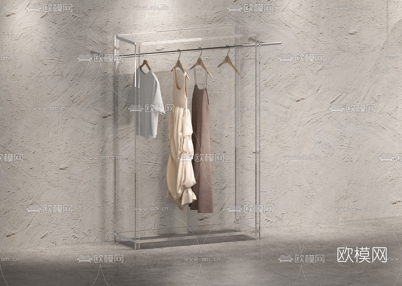 工业风女装服饰展架3d模型