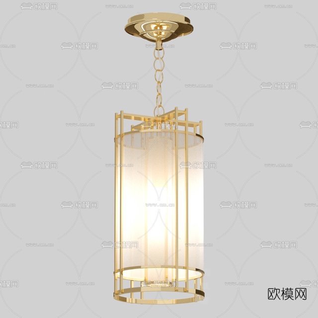 现代金属吊灯免费3d模型-免费3dmax模型库-欧模网