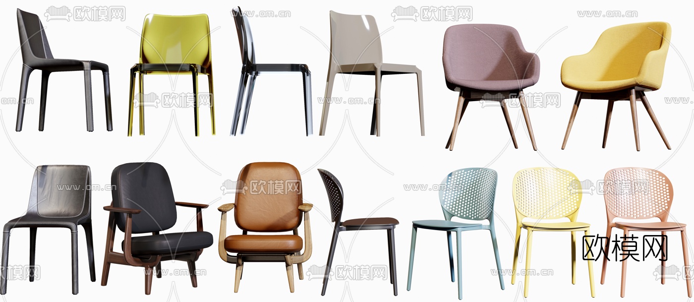 现代时尚休闲椅3d模型下载（渲染图1）