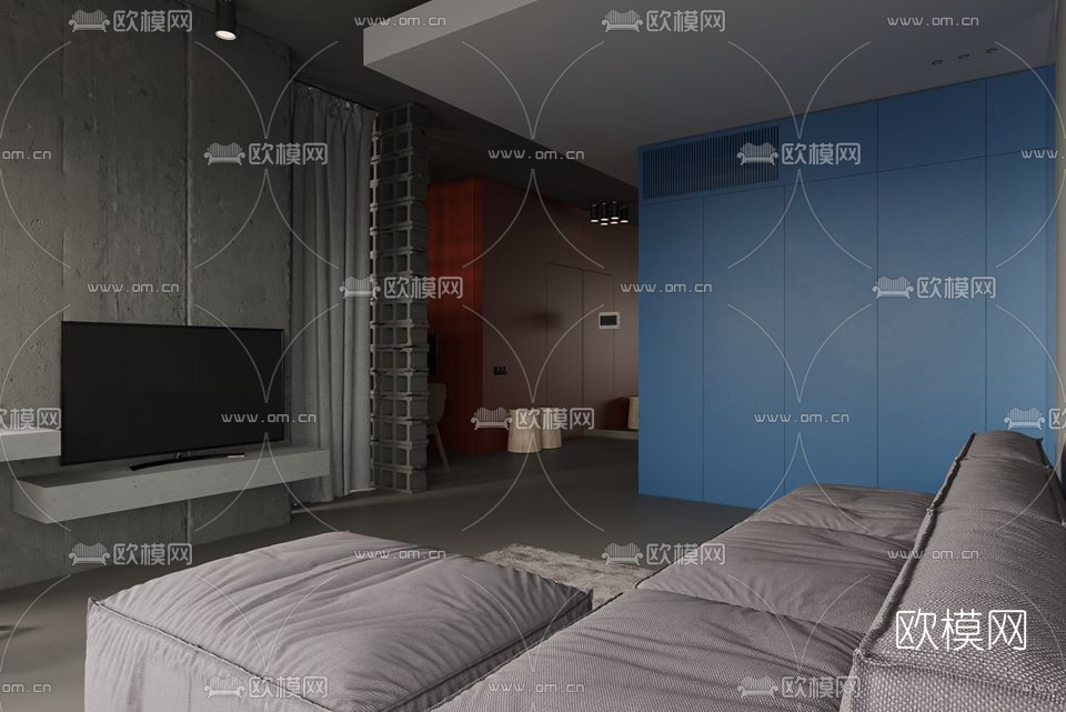工业风客餐厅3d模型