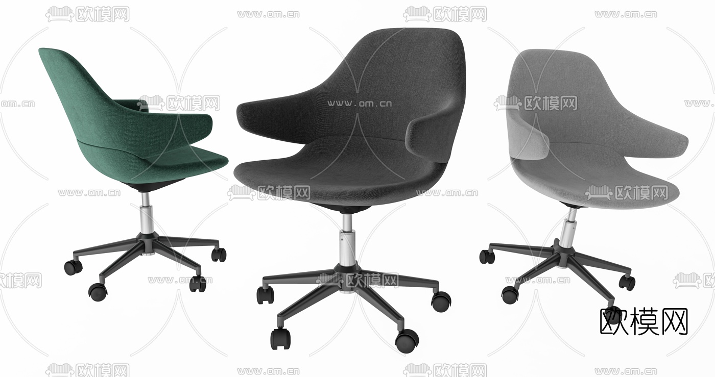 现代布艺办公椅3d模型下载