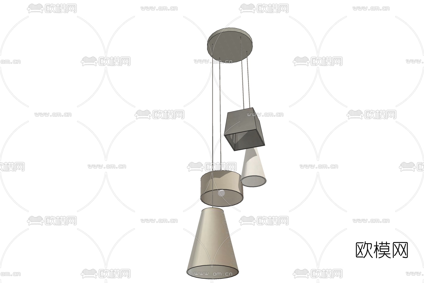 现代吊灯免费su模型下载