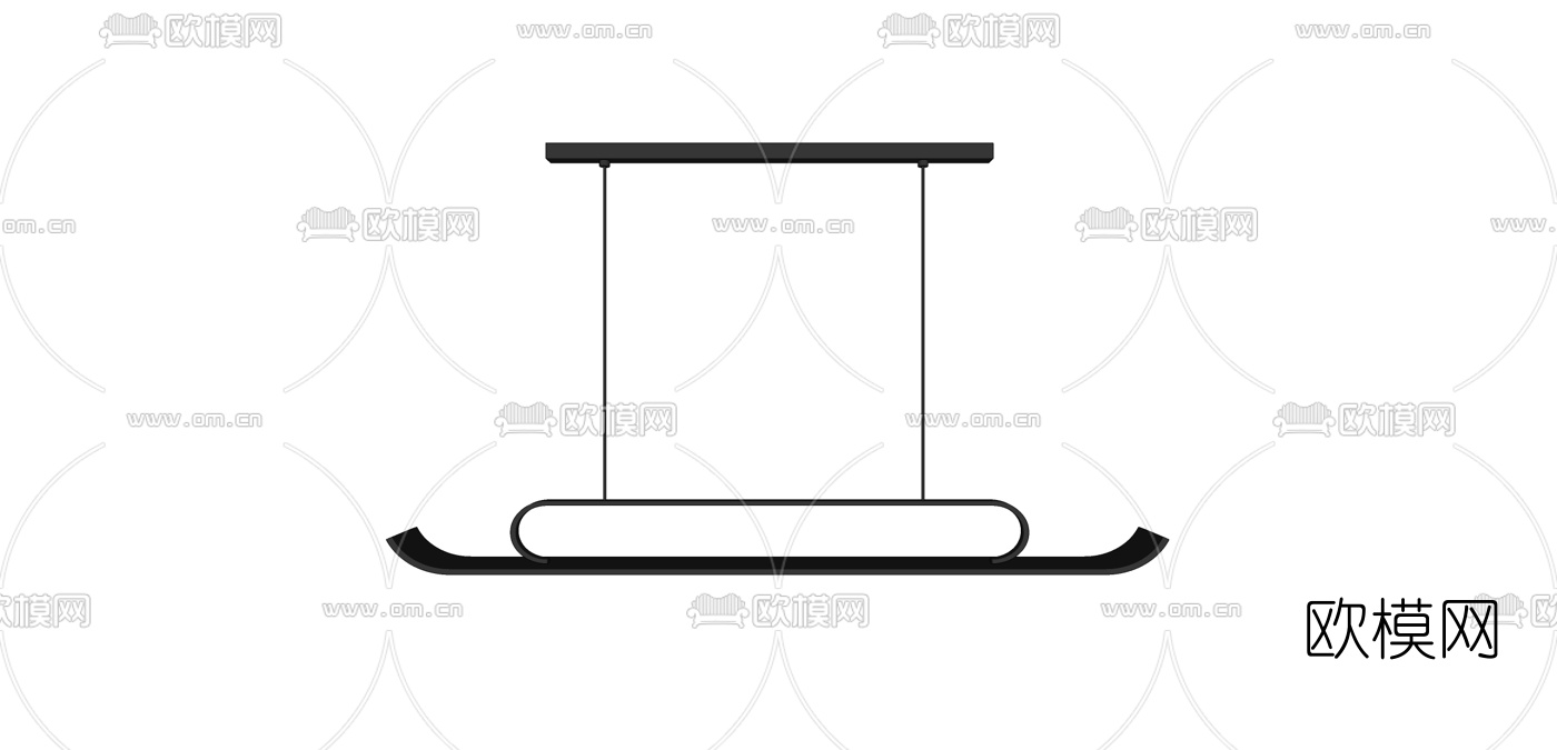 新中式简易吊灯su模型下载