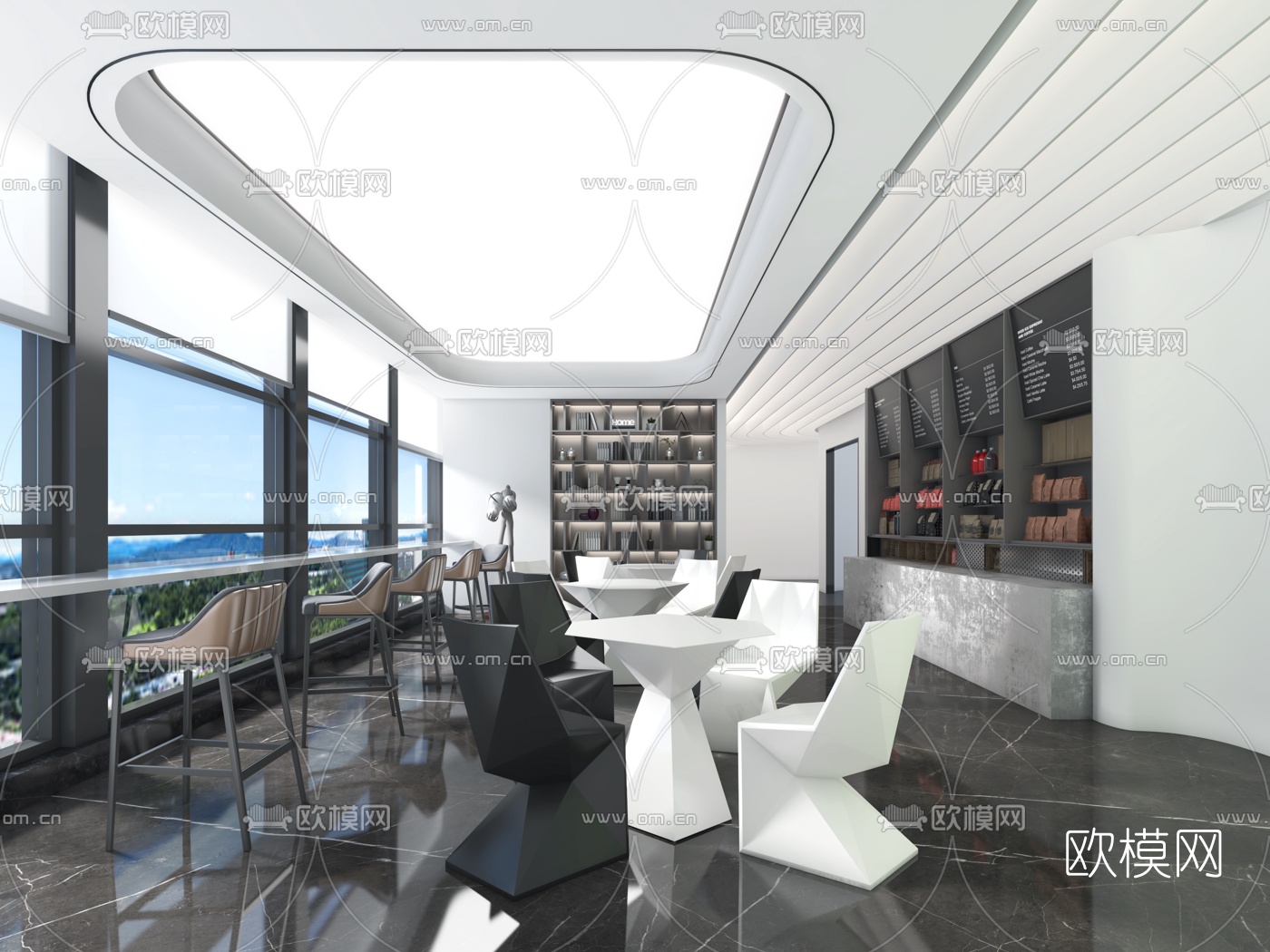 后现代简约办公室3d模型下载（渲染图8）