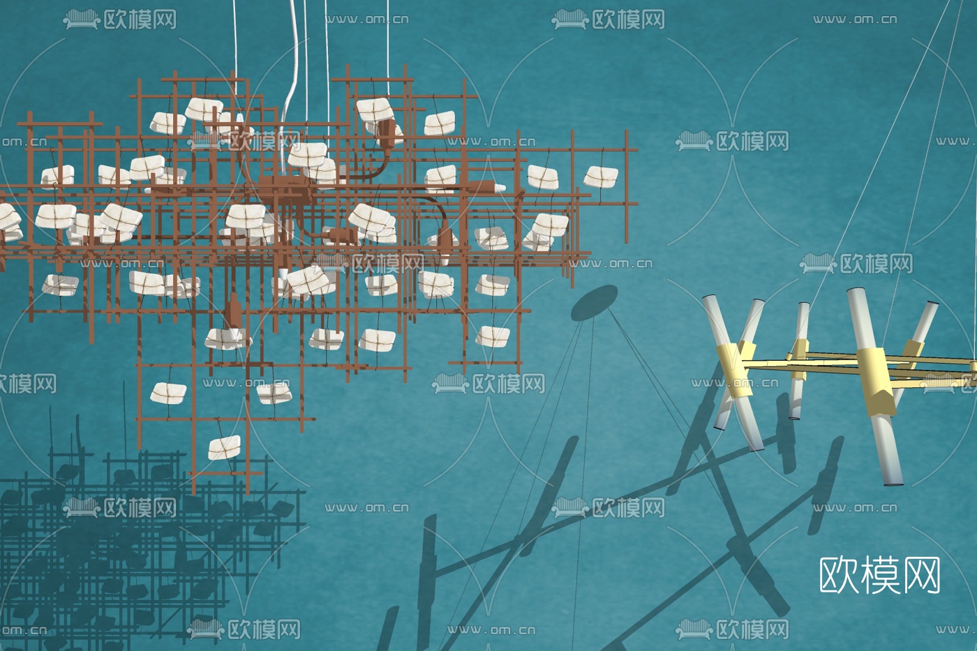 现代轻奢吊灯免费su模型下载