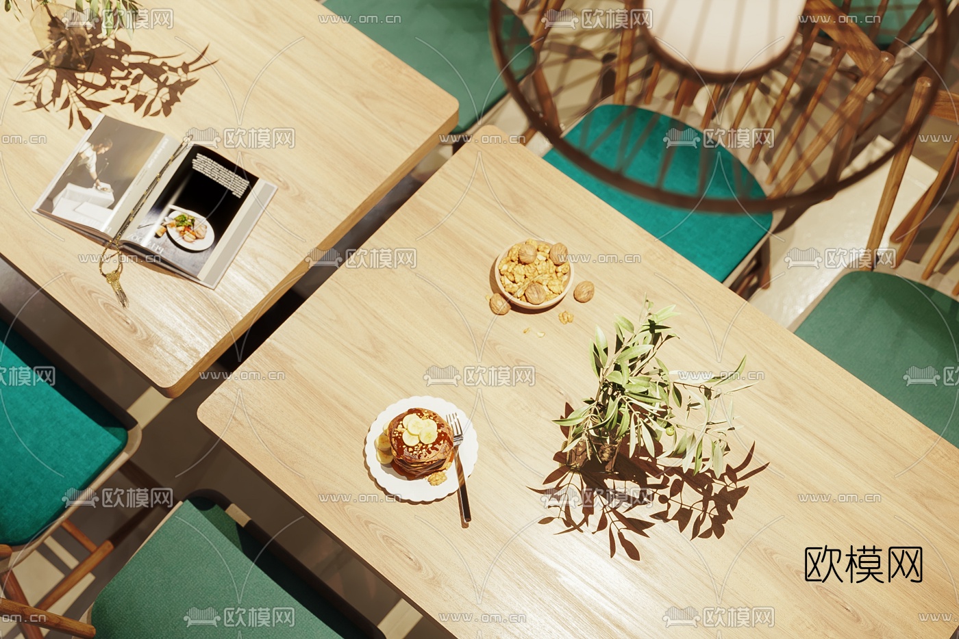 现代食堂快餐店3d模型