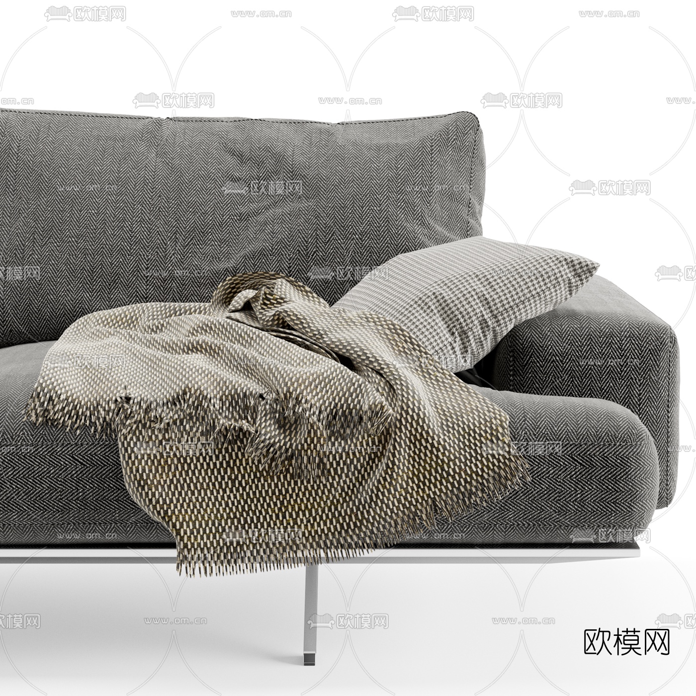 现代布艺双人沙发3d模型