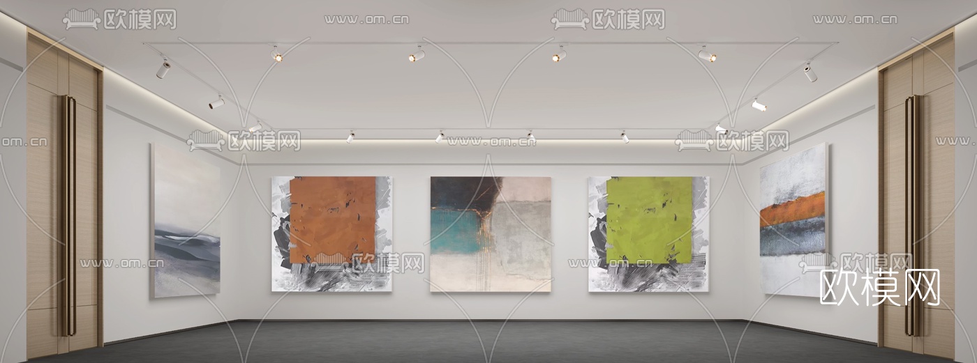 新中式会所茶室走廊免费3d模型下载（渲染图2）