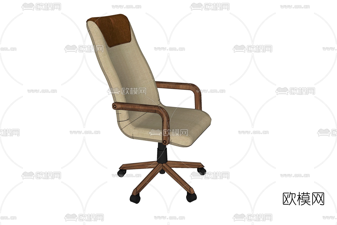 现代旋转办公椅免费su模型下载